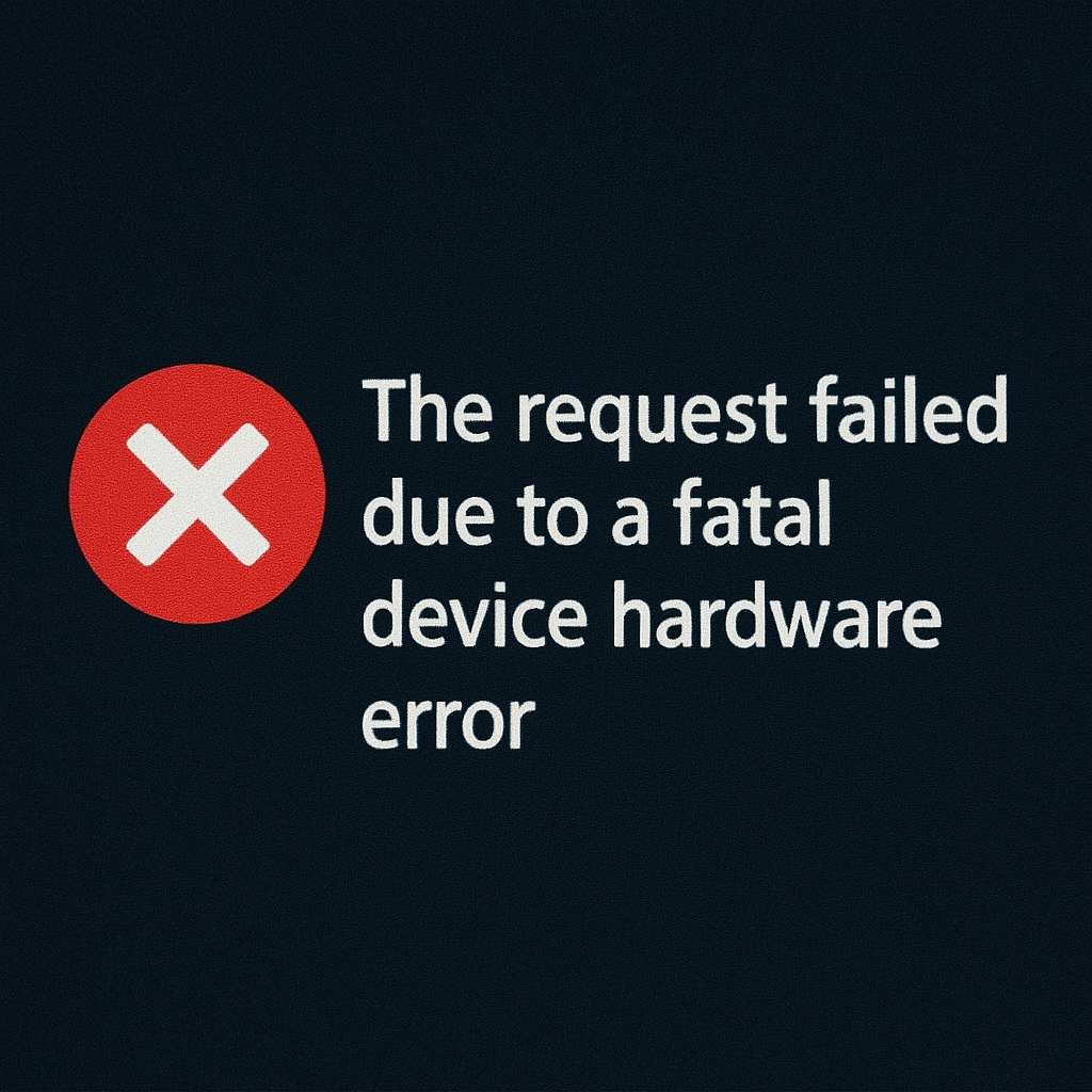the request failed due to a fatal device hardware error